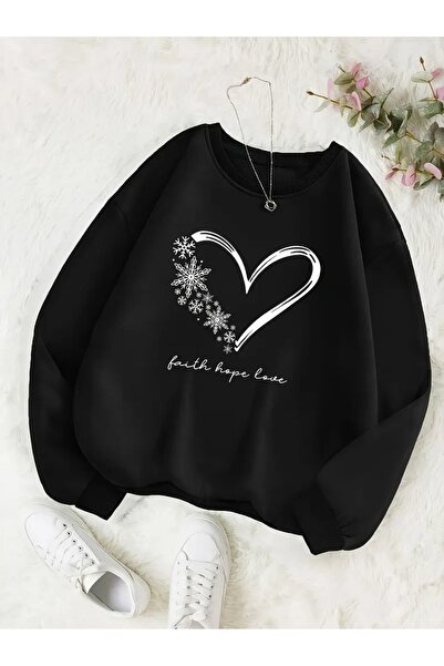 Deocept Women's Printed Crew Neck Comfortable Fit Women's Sweatshirt