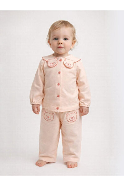 Lumbi Baby Teddy Bear Embroidered Powder Baby 2-Piece Set