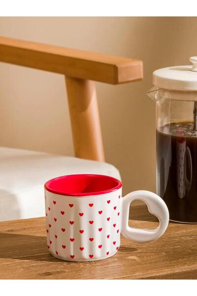 LC Waikiki Red Heart Printed Ceramic Mug 270 ml (S6)
