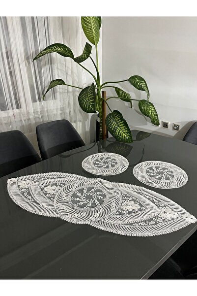 BRL ÇEYİZ HOME French Lace Luxury Tulle Guipure Stylish Living Room Coffee Ta...