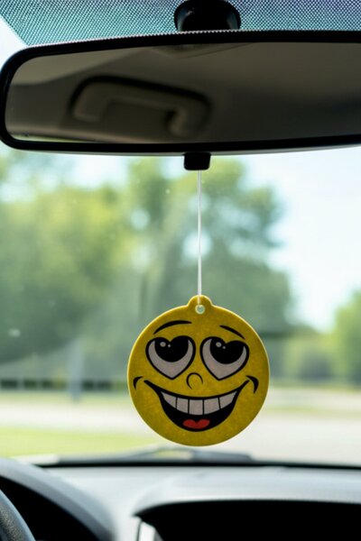 PROMOSYONİK Gülen Yüz Tasarım Ferahlatıcı Oto Kokusu