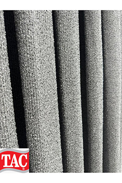 Taç Rüyaper Bohemian Pattern Anthracite Color Linen Background Curtain with T...