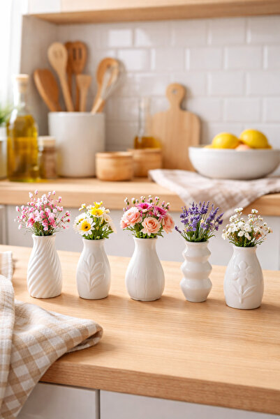 Sisay Home Mini Dekoratif Vazo Seti – Balkon & Ev Dekorasyonu için Mini Vazol...