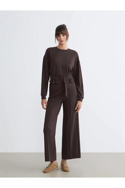 LC Waikiki Brown Women's Sweatpants with Elastic Waist (S6)