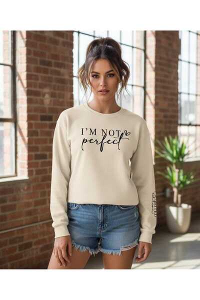 DİVİN Women's Casual Printed Oversized Sweatshirt