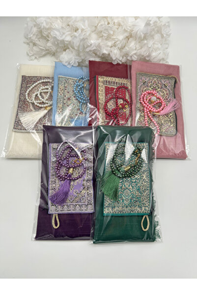 LenaToptan 10 Pieces of Flared Scarves, Wallet and Prayer Beads Set, Hajj Umr...