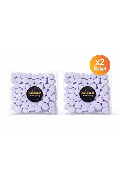 SOO SOAP MİNİ KALP SABUNLAR İKİLİ SET - LAVANTALI LİLA RENGİNDE EL YAPIMI HED...