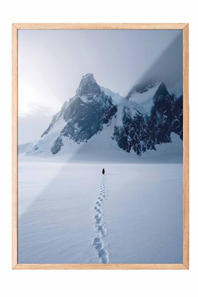 Postifull Nihilistic Penguin Framed Poster, Wooden Framed Painting, Walking P...