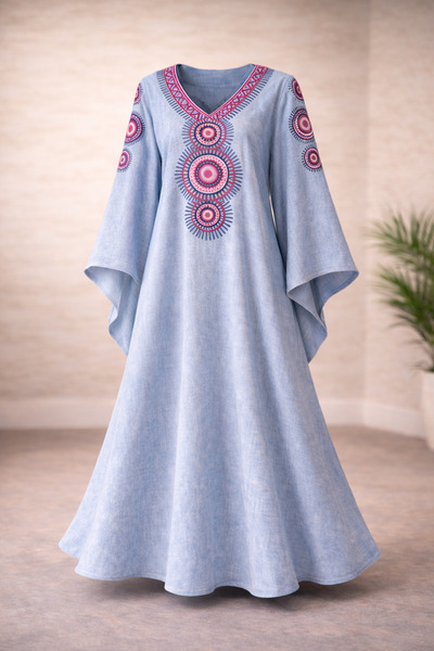 UD Women's Ramadan Kuwaiti jalabiya embroidered with an elegant heritage desi...