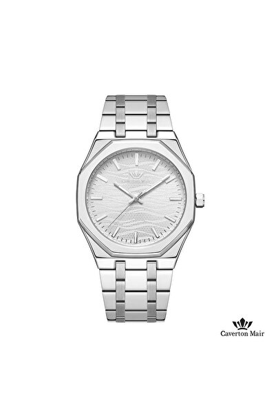 Caverton Mair Original men's watch, silver color, white dial