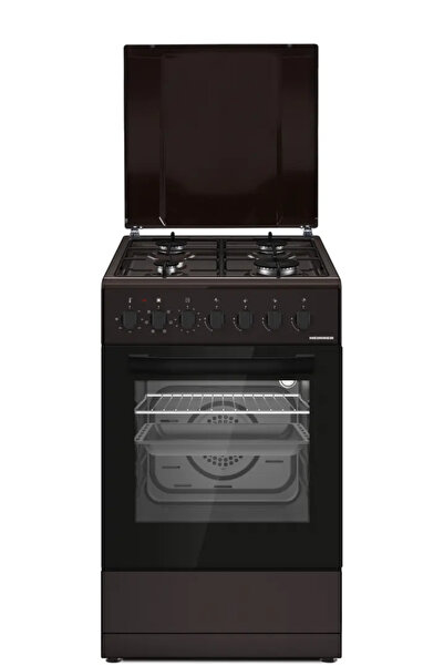 Heinner HFSC-S60LITGC-BRW COMBINATION STOVE, 4 BURNERS, ENAMEL SUPPORT
