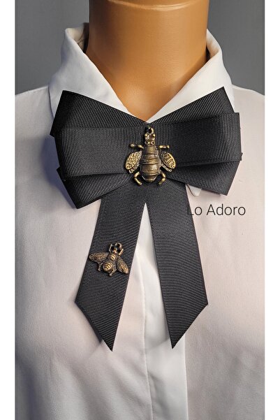 LO ADORO Vintage Victorian and Bee Detailed Brooch Women's Tie Bowtie Elizabe...