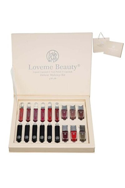 LOVEME BEAUTY مجموعة فاخرة للشفاه والأظافر - 6 أحمر شفاه سائل غير لامع، 6 أحم...
