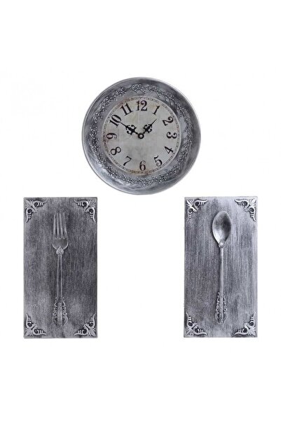 Decoratiuni Dulci Set decor bucatarie, ceas antigue silver