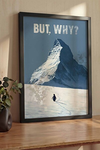 Postifull Nihilistic Penguin Framed Poster, Thick Black Framed Art Print, Wal...