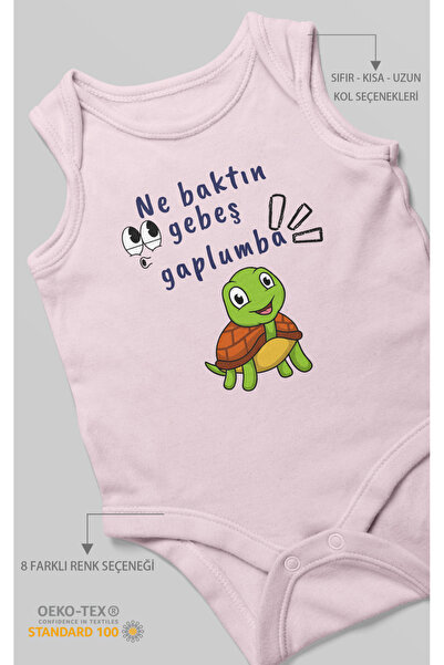 MorivoKids Ne Baktın Gebeş Gaplumba Printed Baby Bodysuit – Snap Fastener Bod...