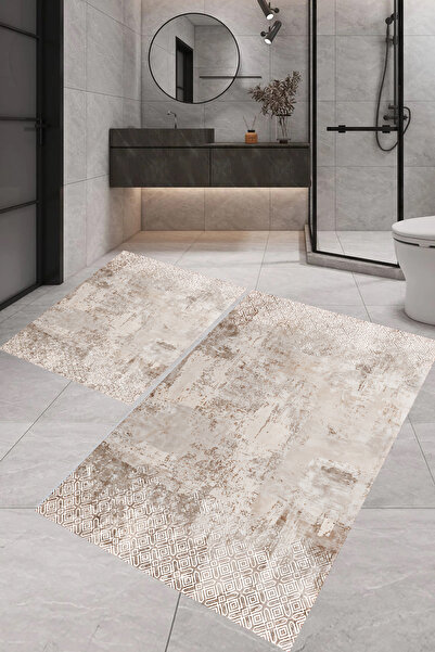 ROVİGO HOME Digital Printing Modern Bathroom Rug Double Bath Mat Rvg5-Ht948 1...