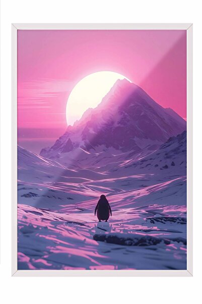 Postifull Постер с рамка „Нихилистичен пингвин“, картина с бяла рамка, картин...