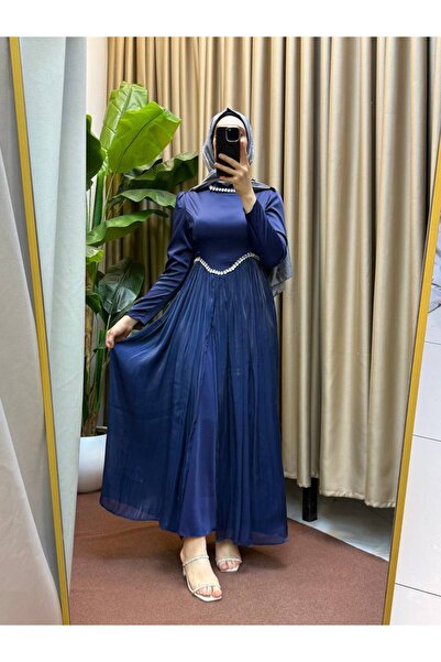 asyadabutik Women's Satin Fabric Stone Detailed Glittering Yoryo Wonderful Ev...