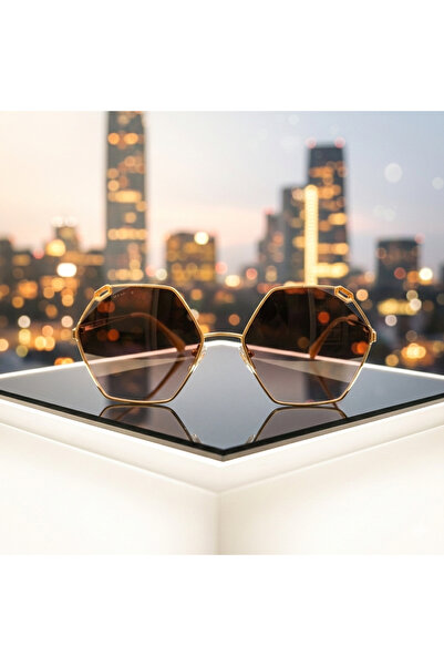 Bvlgari Women's gold-colored sunglasses with gradient lenses, made in Italy