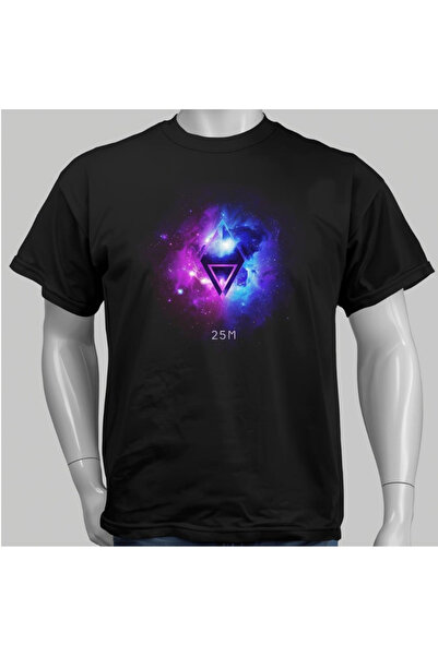 TİMİSİVA Unisex Oversize Printed Cotton Crew Neck Short Sleeve Black T-Shirt