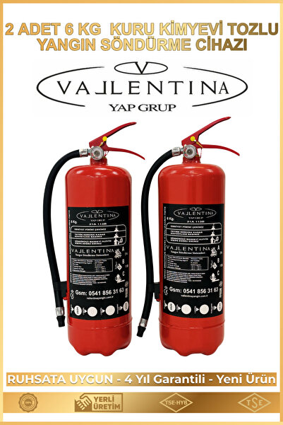VALLENTİNA 2 ADET 6KG KURU KİMYEVİ TOZLU YANGIN SÖNDÜRME CİHAZI RUHSATA UYGUN...