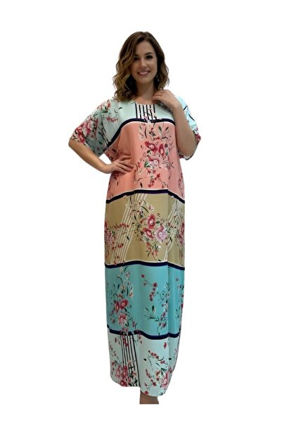 Comfort فستان جلابية ماكسي مطبوع زهور للنساء، أزرق متعدد الألوان، فضفاض، طويل...