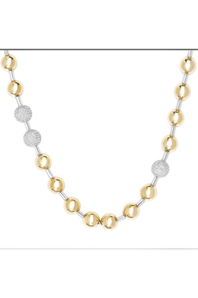 Finery by Nerrs Silver Bead Detailed Design Necklace (Chain Length 55cm +5Cm ...