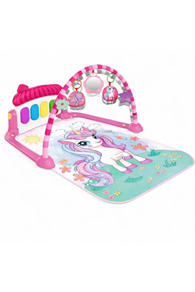 Depomiks Avm Piyanolu bebek oyun halısı Aynalı Işıklı sesli bebekler için jim...