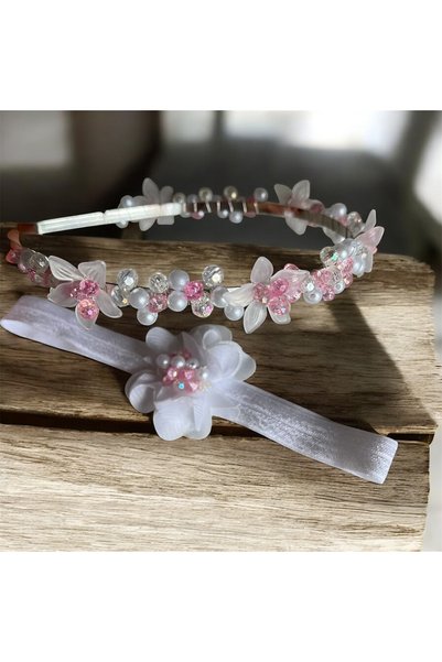 Kadamorganik Pink Mother Baby Maternity Crown Set