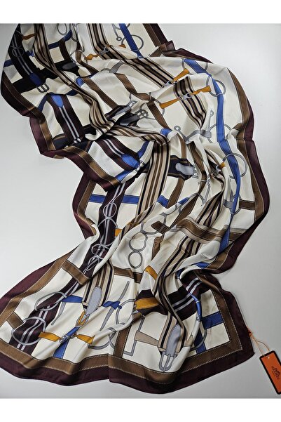 Shiva Scarfs Trend Belt Pattern Voile Silk Shawl Silk Scarves Shawl Hijab Fou...