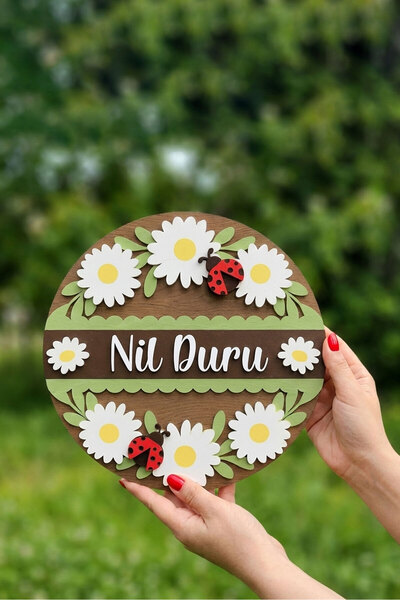 Agulab Papatyalı Işıklı İsimli Bebek Hastane Kapı Süsü