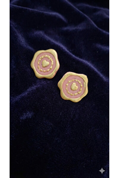 Lu Atelier Seal of Love Handmade Earrings |   Black Gold & Rose Gold Seal Des...