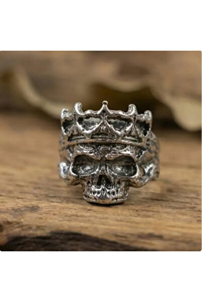 TakıLabirenti Unisex Kafatası Yüzüğü- Kuru Kafa Yüzük-Gotik Takı- Gösterişli ...