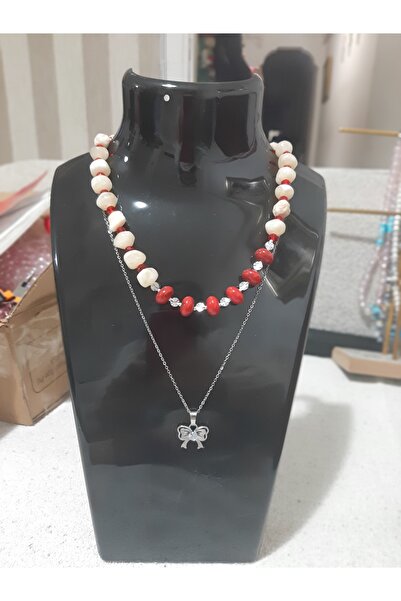 Butik Silver Color Steel Tip with Stone Ribbon Combination Glass Beads Women'...