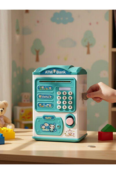 Arya Parmak İzli ve Şifreli ATM Kumbara | Otomatik Para Çekmeli