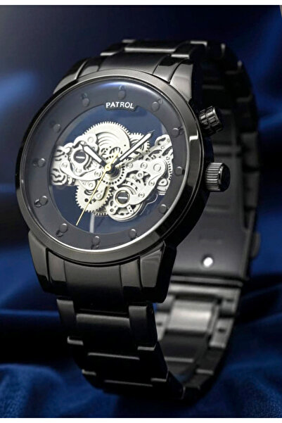 PATROL Men's Luxury Skeleton Automatic Watch - Mechanical Self-Winding, Stain...