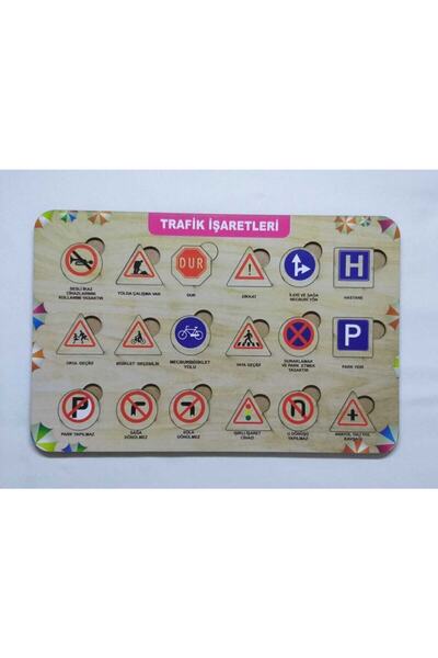 Allians Ahşap Trafik Işaretleri Puzzle Eğitici Oyuncak, Çocuklar için Öğretic...