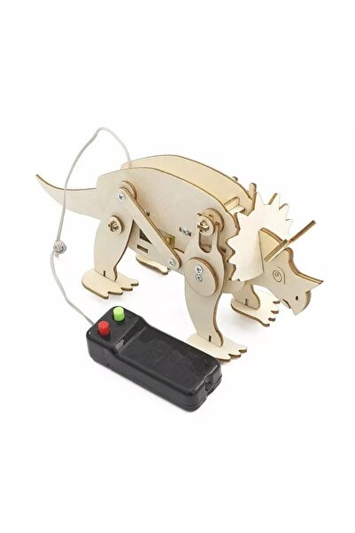 TeTea Jucarie Educationala Tetea, Kit lemn STEM, dinozaur Triceratops