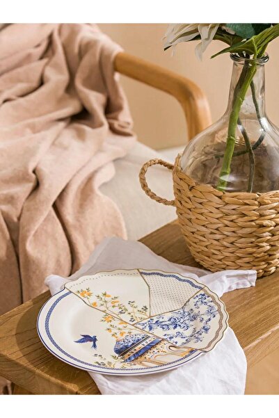 LC Waikiki Mixed Printed Porcelain Cake Plate 21 cm (S6)