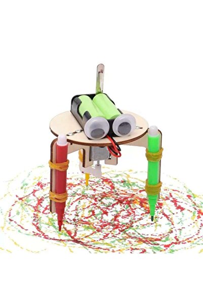 TeTea Образователна играчка Tetea, дървен STEM комплект, робот-художник