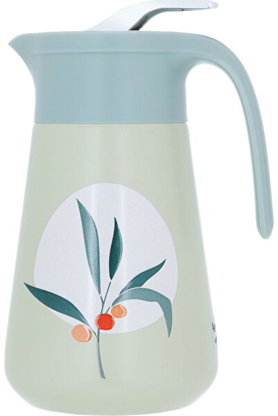 AZOZ MERCHLY Thermos, 1 liter, plastic outer shell - green