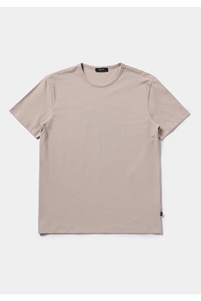 Colin's Regular Fit Round Neck Plain Men's Beige Short Sleeve T-Shirt