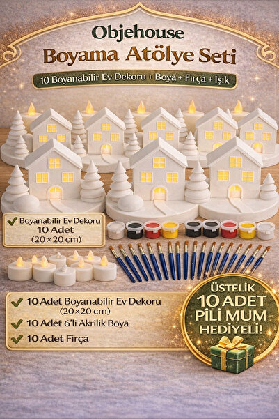 WeSank Boyanabilir Ev Dekoru Seti – 10 lu 3d baskılı ev boya ve fırça ile