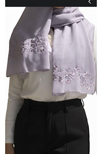 Veil Designer A purple hijab in Japanese fabric with embroidery on both ends ...