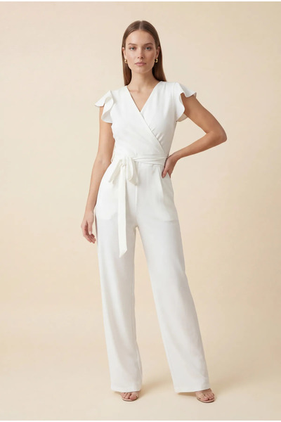 NEFESSE Fırfırlı Fermuar Detaylı Tulum