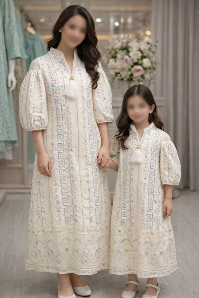 RONZA Mother and daughter embroidered jalabiya