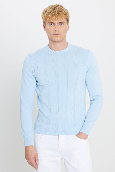 AC&Co / Altınyıldız Classics Pulover pentru bărbați, albastru gheață, 100% bu...