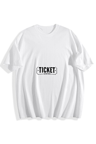 MIXSNOW Men Printed Cotton T-Shirt - Grungy style ticket text on black