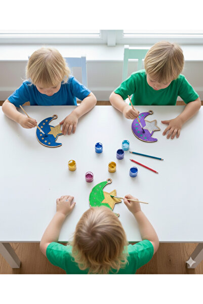 NETWORK ART 1 Adet Ahşap Ramazan Figür Boyama Dizayn B Okul Diy Etkinlik Akti...